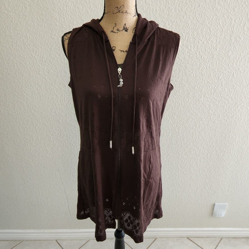 DOTTI FLORAL mesh lace zippered coverup size medium